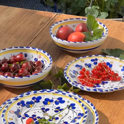 Toscana djup tallrik, 23cm, blått mönster