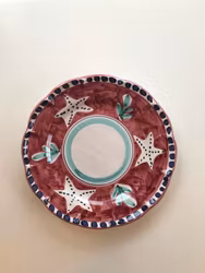Amalfi mattallrik, röd med sjöstjärnemönster, 26 cm