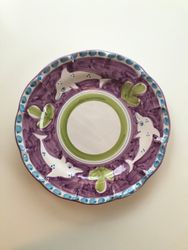 Amalfi mattallrik, lila med djurmönster, 26 cm