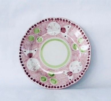 Amalfi mattallrik, rosa med fiskmönster, 26 cm