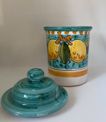 Sorrento Limone burk med lock, grön