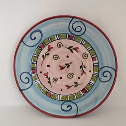 Ravello assiett med rosa botten, 20 cm