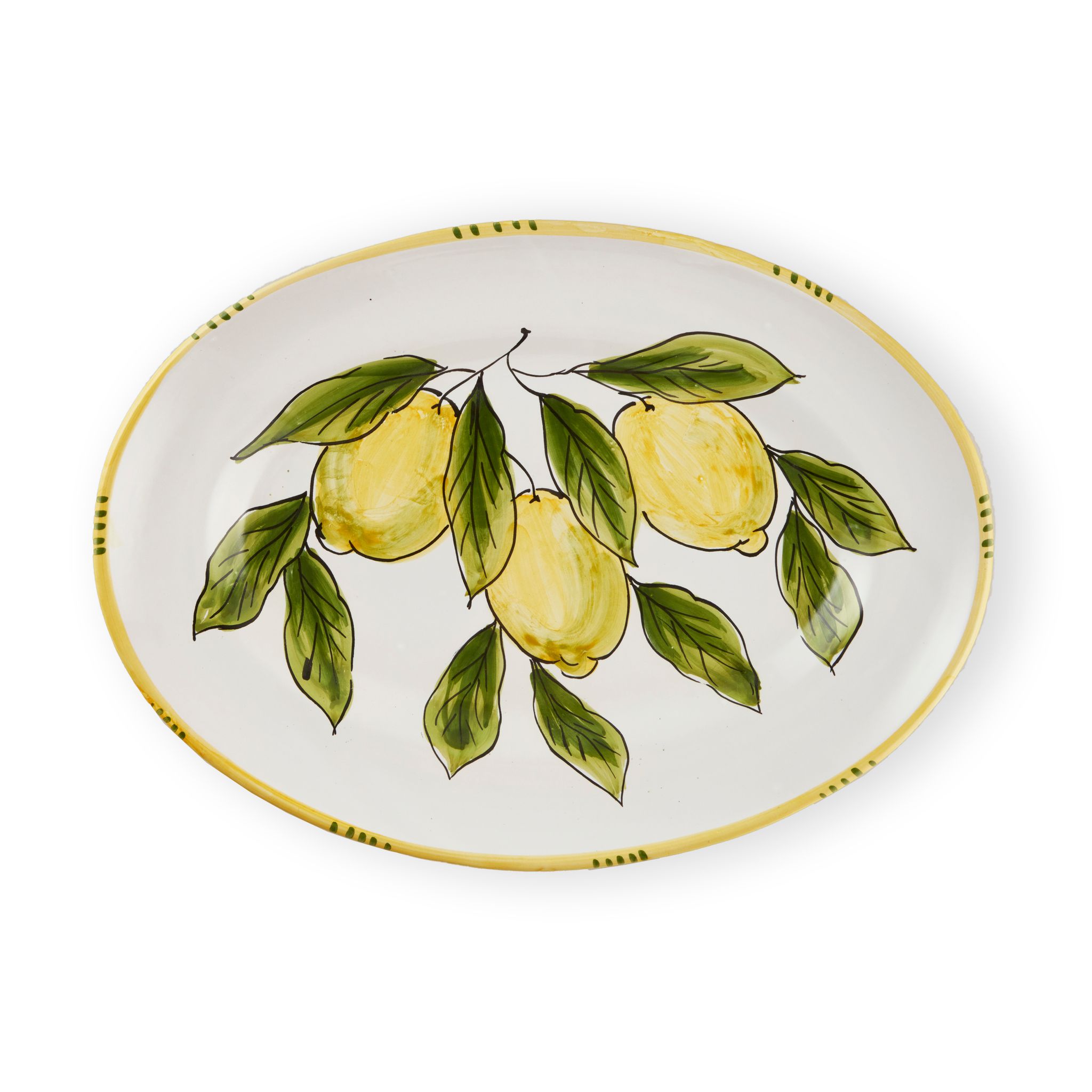 Limone Bianco uppläggningsfat med citronmönster, 37 cm
