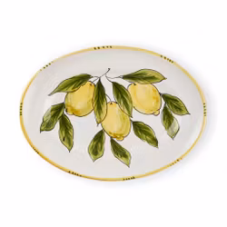 Limone Bianco uppläggningsfat med citronmönster, 37 cm