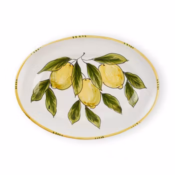 Limone Bianco uppläggningsfat med citronmönster, 37 cm