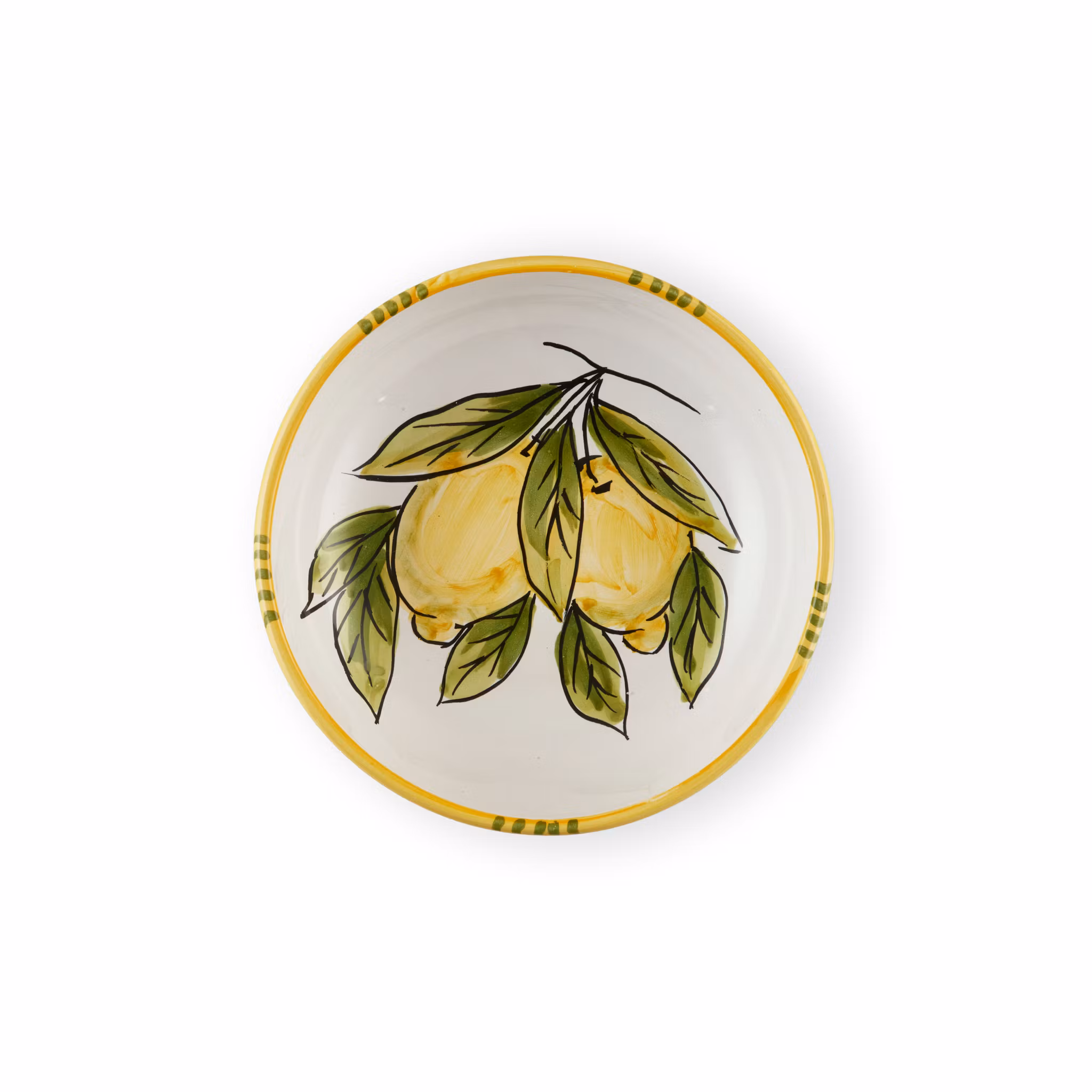 Limone Bianco djup skål med citronmönster, 18 cm