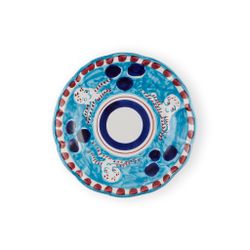 Amalfi assiett, turkos med bläckfiskmönster, 20 cm