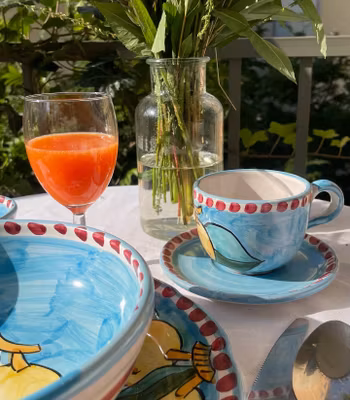 Sorrento Limone cappuccinokopp med fat