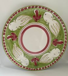 Amalfi stor pizzatallrik/uppläggningsfat, ljusgrön med bläckfiskmönster, 30 cm