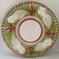 Amalfi stor pizzatallrik/uppläggningsfat, ljusgrön med bläckfiskmönster, 30 cm