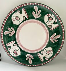 Amalfi stor pizzatallrik/uppläggningsfat, grön med iskmönster, 30 cm