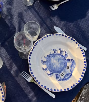 Marina dinner plate 26 cm, crab motif