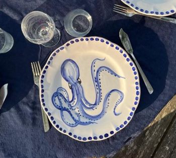Marina dinner plate 26 cm, octopus motif