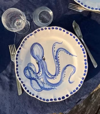 Marina dinner plate 26 cm, octopus motif