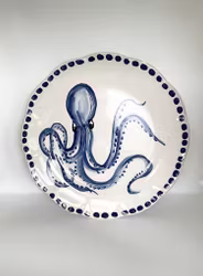 Marina soup plate 23 cm, octopus motif