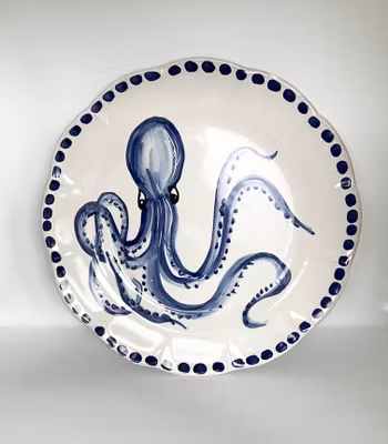 Marina soup plate 23 cm, octopus motif