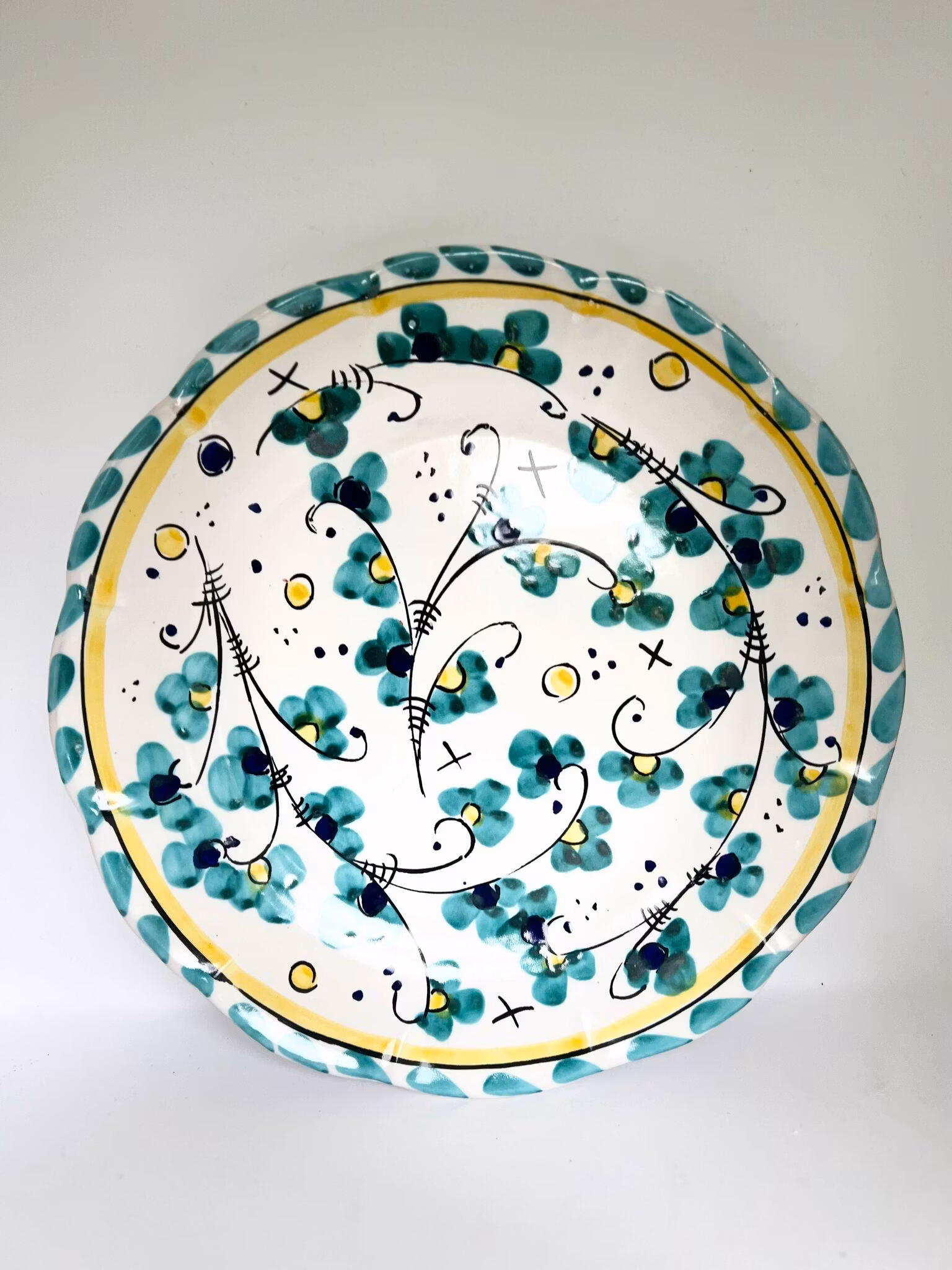 Toscana djup tallrik, 23 cm, grönt mönster