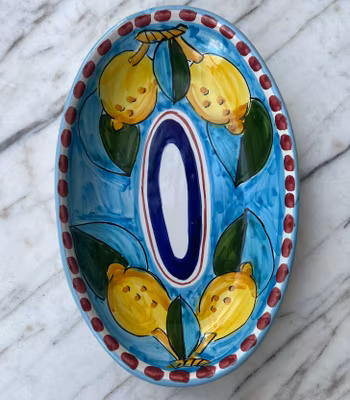 Sorrento Limone, ovalt uppläggningsfat med citronmönster, 26 cm