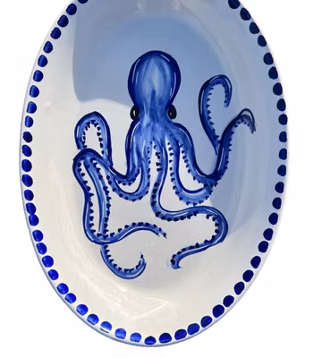Marina uppläggningsfat 37 cm, bläckfisk motiv
