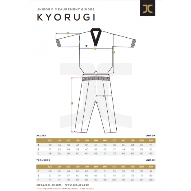 JCALICU: VORTEX 1 FIGHTER WT TAEKWONDO DRÄKT FÖR VIT KRAGE