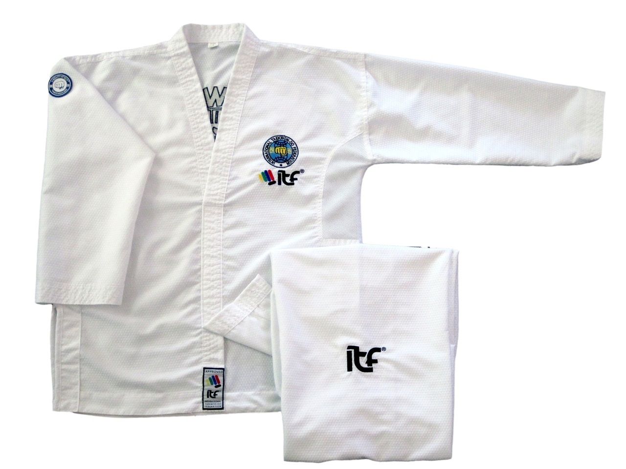 MIGHTY FIST: ITF TAEKWON-DO DRÄKT VIVD FÄRGBÄLTE