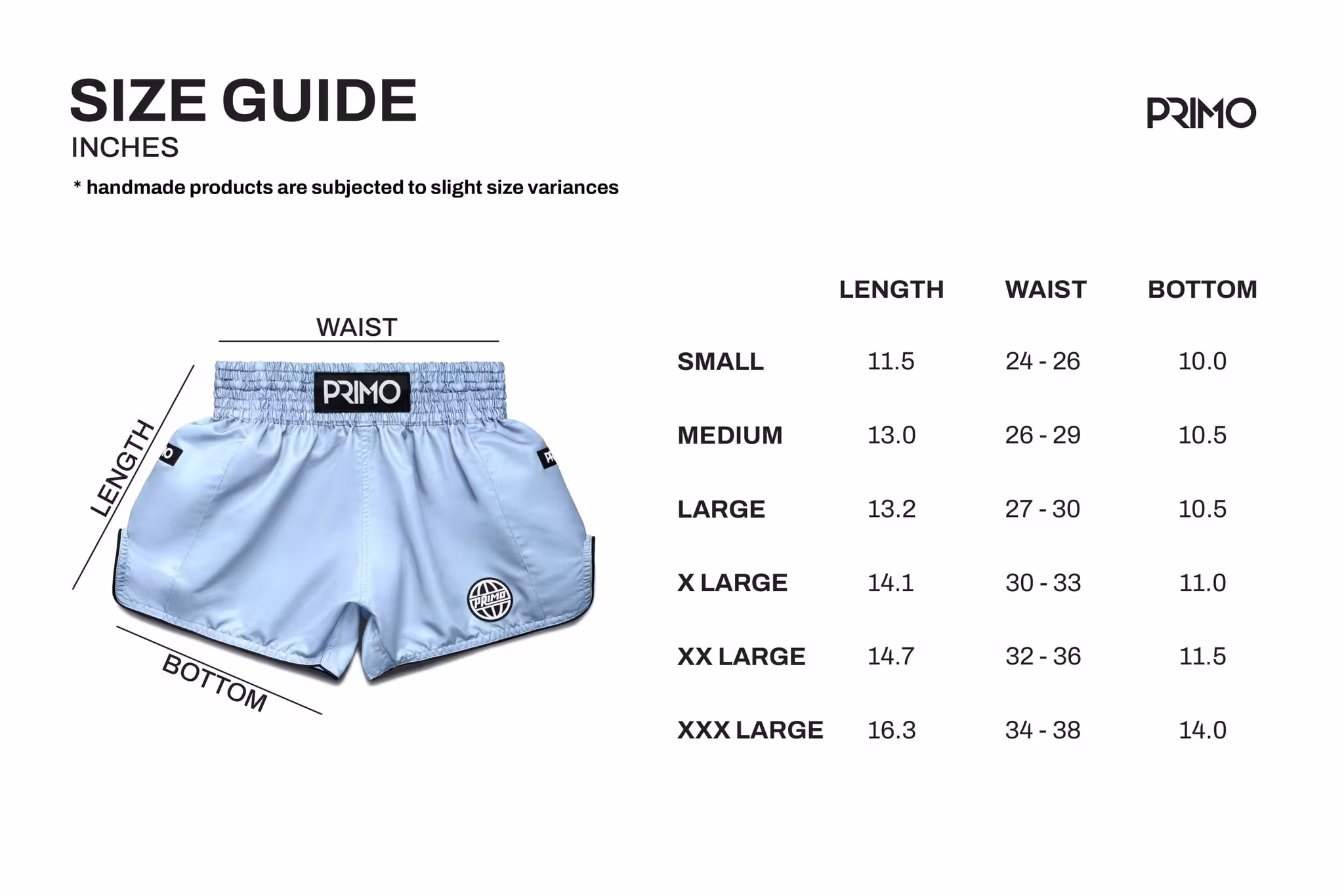 PRIMO: MUAY THAI SHORTS ALTA SERIES - PASTEL BLUE