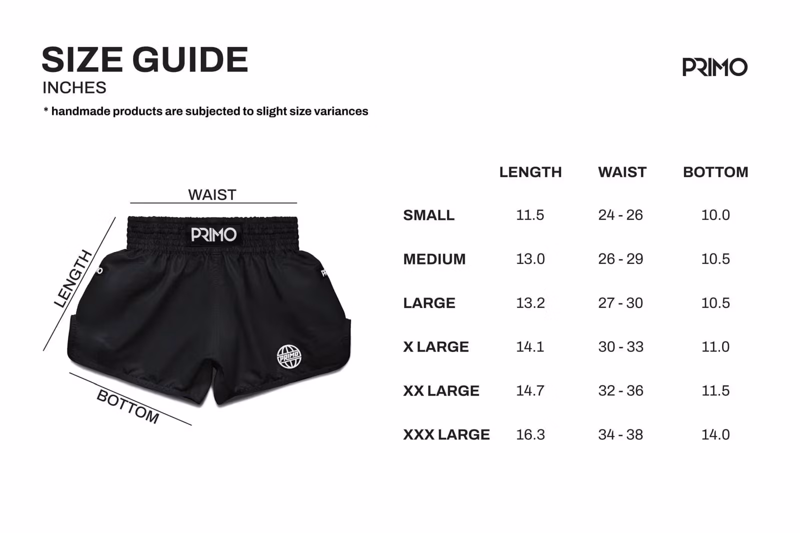 PRIMO: MUAY THAI SHORTS ALTA SERIEN - ONYX SVART