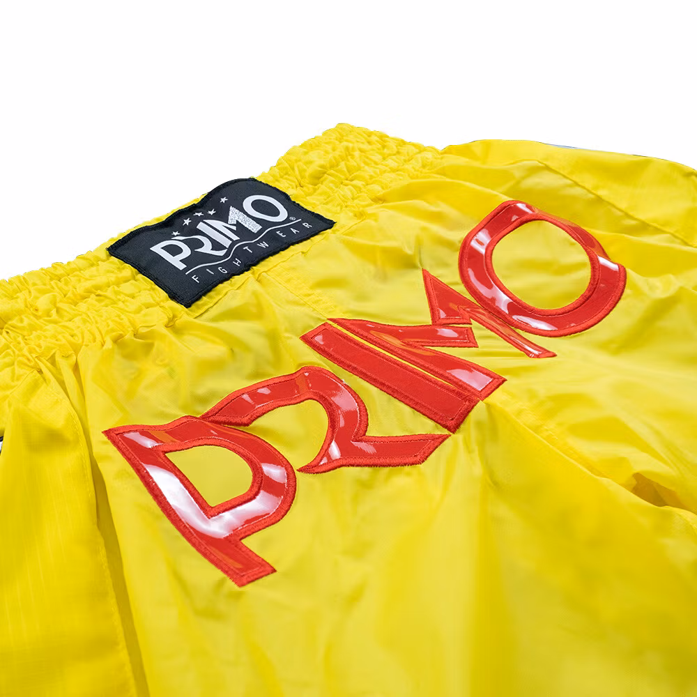 PRIMO: MUAY THAI SHORTS SUPER NYLON - YELLOW STADIUM CLASSICS