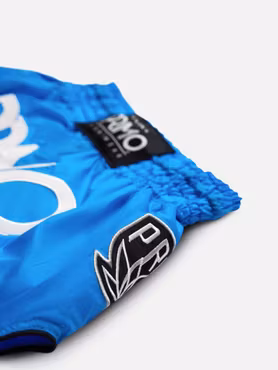 PRIMO: MUAY THAI SHORTS SUPER NYLON - BLUE JAY