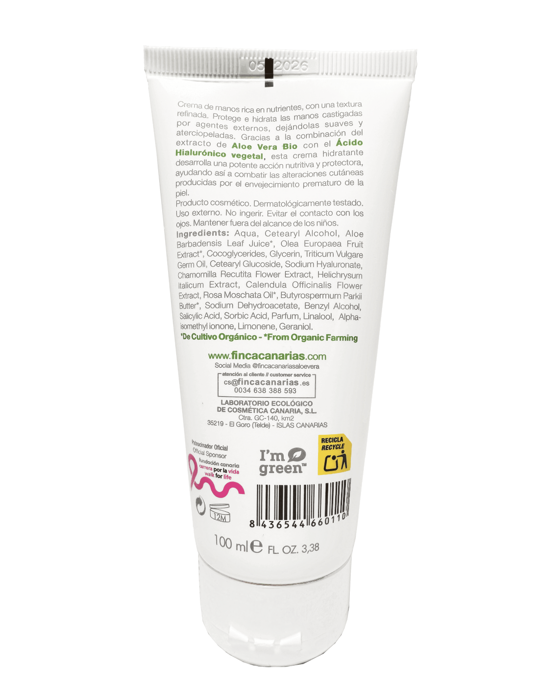Hånd- og fodcreme med Aloe Vera 100 ml