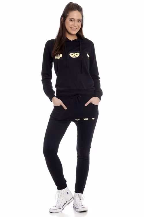 Stella Tracksuit Black With Zippers