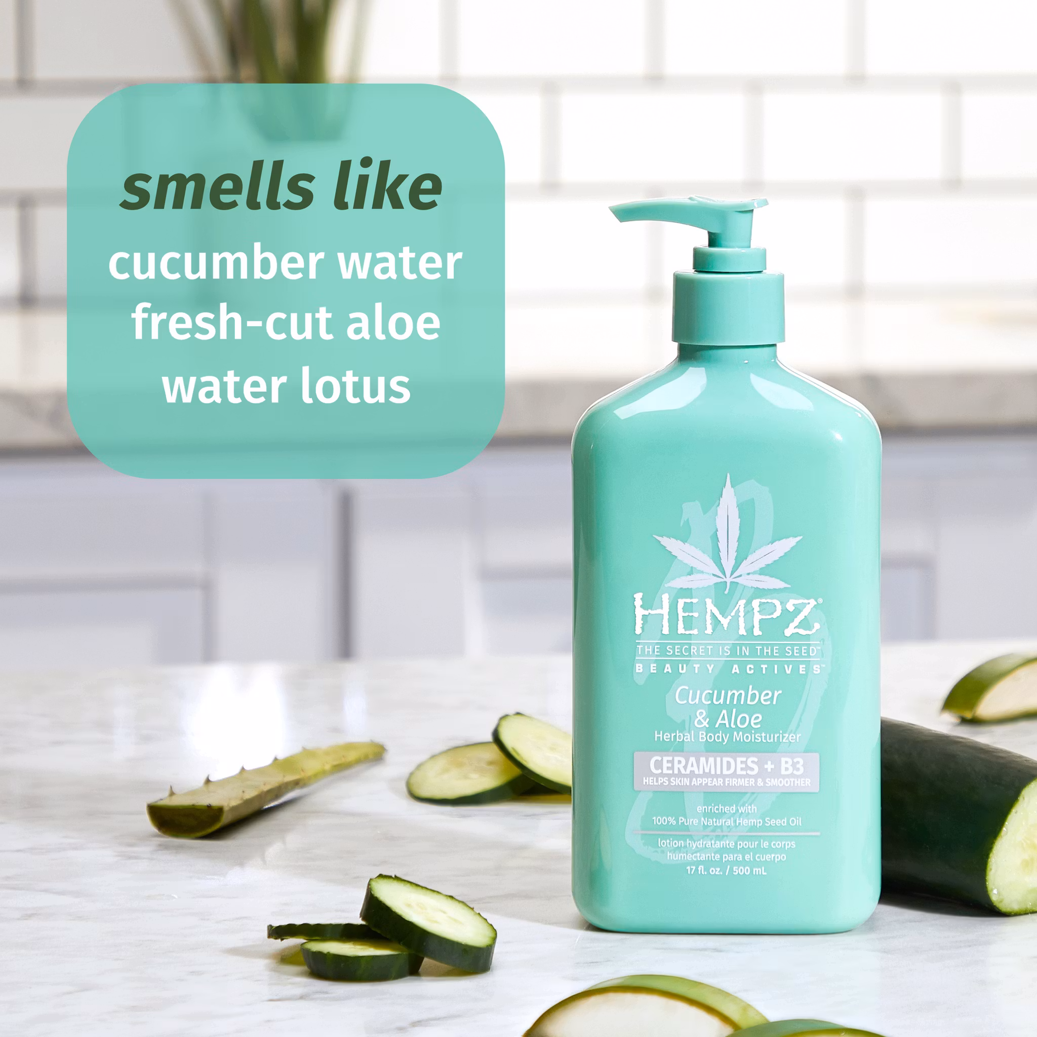 Hempz- Cucumber & Aloe Herbal Body Moisturizer 500ml