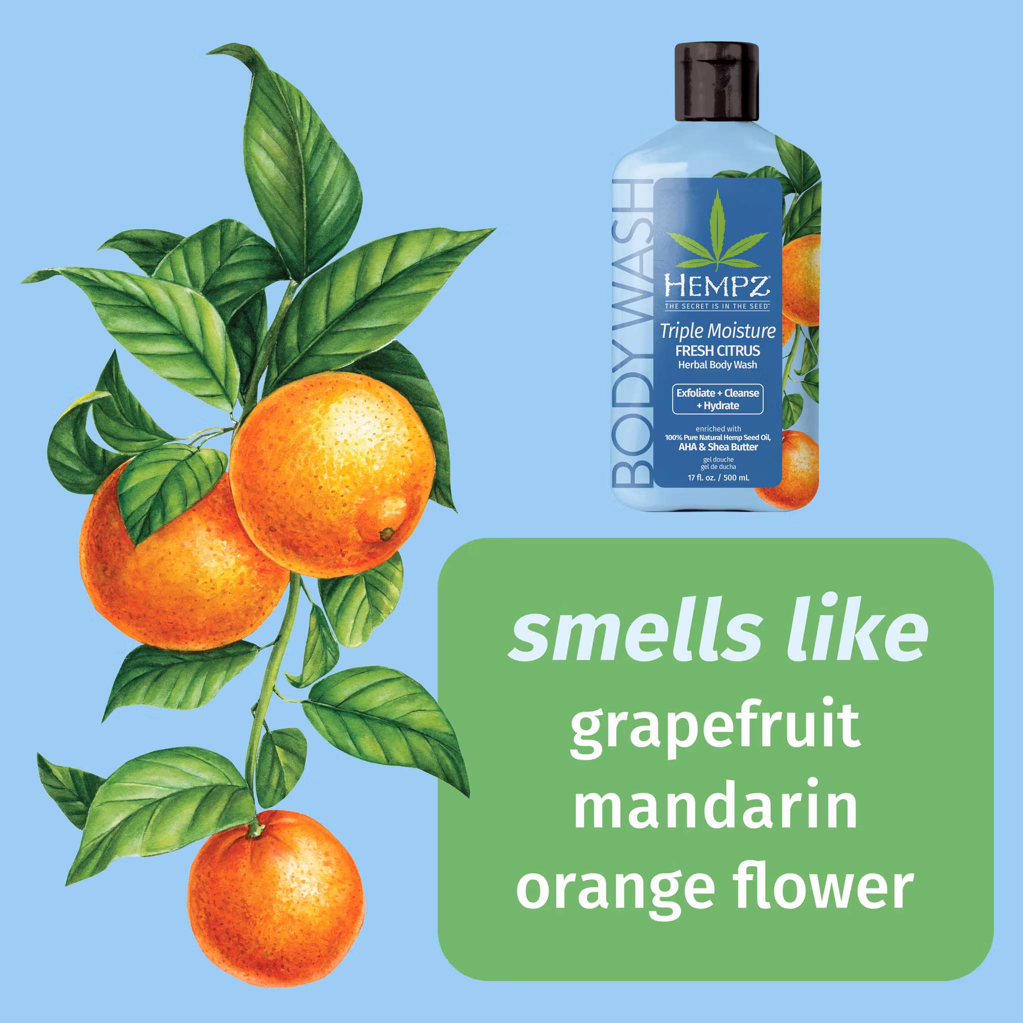 Hempz - Triple Moisture Herbal Body Wash 500 ml