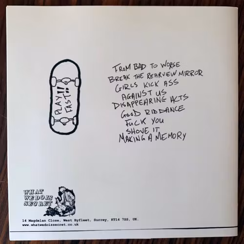 FIGHTING SHIT Tuned For Thrash (What We Do Is Secret - UK original) (EX/VG+) 7"