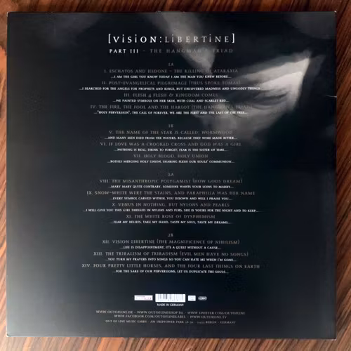 ORDO ROSARIUS EQUILIBRIO [Vision:Libertine] Part III - The Hangman's Triad (Black, red vinyl) (Out of Line - Germany original) (VG+/EX) 2LP