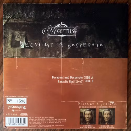 MORTIIS Decadent & Desperate (Earache - UK original) (EX) 7"