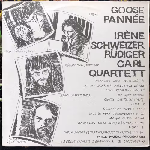 SCHWEIZER-CARL-QUARTET Goose Pannée (FMP - Germany original) (VG/EX) LP