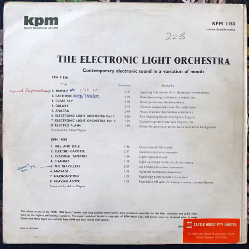 ADRIAN WAGNER The Electronic Light Orchestra (KPM - UK original) (VG-/VG) LP