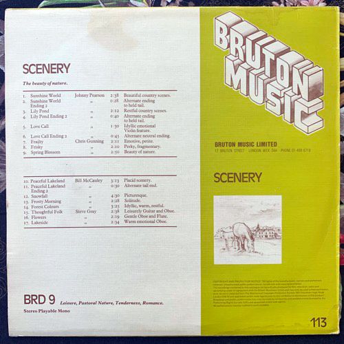 VARIOUS Scenery (Bruton Music - UK original) (VG/EX) LP