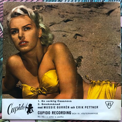 MUSSIE GURRÉN OCH ERIK PETTNER Syndafall I Lusthuset (Cupido - Sweden original) (VG/VG-) 7"