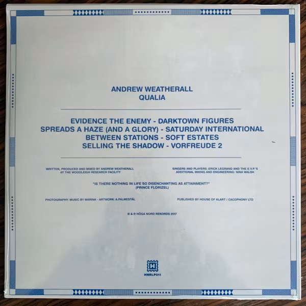 ANDREW WEATHERALL Qualia (Höga Nord - Sweden original) (SS) 2LP