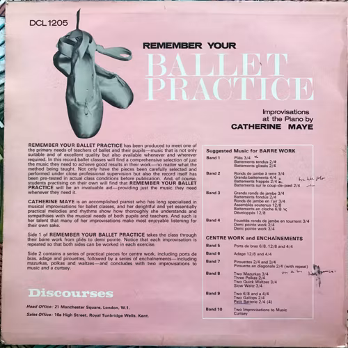 CATHERINE MAYE Remember Your Ballet Practice (Discourses - UK original) (VG+) LP