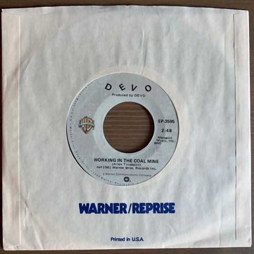 DEVO Working In The Coal Mine (Warner - USA original) (VG+/NM) 7"