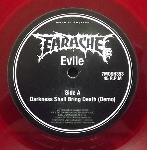 EVILE Darkness Shall Bring Death (Red vinyl) (Earache - UK original) (EX) 7"