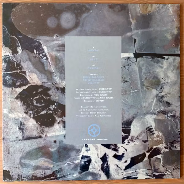 CURRENT 93 LAShTAL (L.A.Y.L.A.H. Antirecords - Belgium 1988 reissue) (EX) 12"