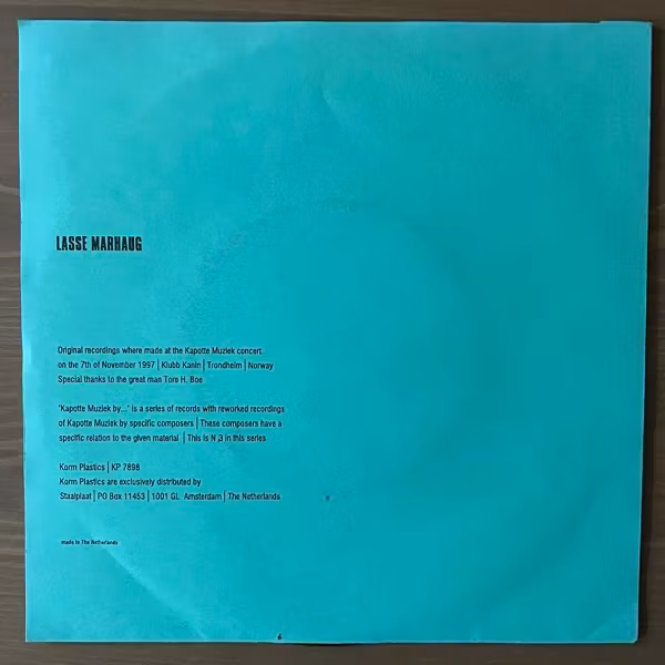 LASSE MARHAUG Kapotte Muziek By Lasse Marhaug (Korm Plastics - Holland original) (VG+) 7"