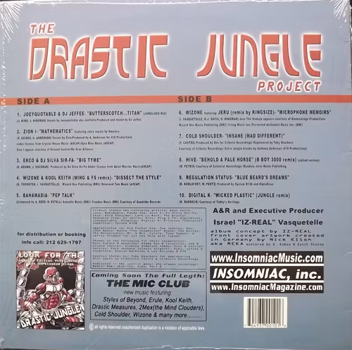 VARIOUS The Drastic Jungle Project (Grey vinyl) (Insomniac - USA original) (EX) LP