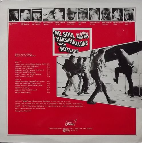 MR SOUL AND HIS MARSHMALLOWS WITH HOTLIPS AND SOUL SISTERS The Soul Sessions Live (Mistlur - Sweden original) (VG+) LP