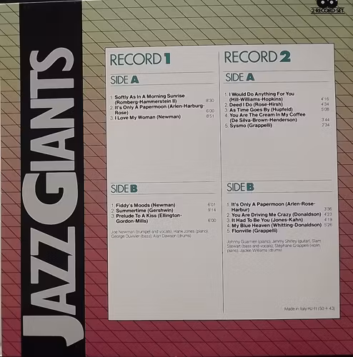 VARIOUS Jazz Giants (I Giganti Del Jazz 50+43) (Curcio - Italy original) (EX/NM) 2LP