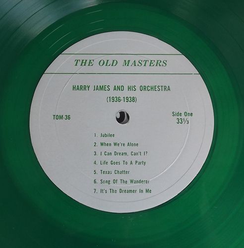 HARRY JAMES AND HIS ORCHESTRA 1936-1938 (Green vinyl) (The Old Masters - Germany original) (EX) LP
